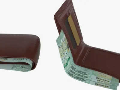 Lebanese 100000 Livres Wallet Money Purse 3D model