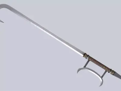 Hook sword Low-poly 3D model