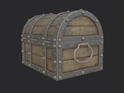 Treasure Chest Low Poly PBR Low-poly 3D model