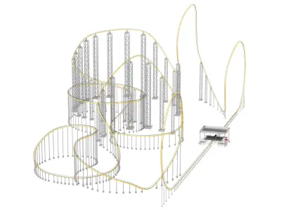 Full Roller Coaster 3D model