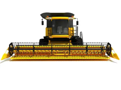 Yellow New Holland Combine 3D model