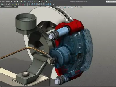Floating Caliper Disc Brake 3D model