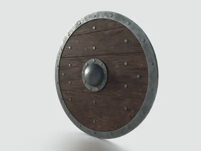 Scandinavian Battle Shield Free low-poly 3D model