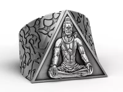 Antique Shiv Ji Ring  3D print model
