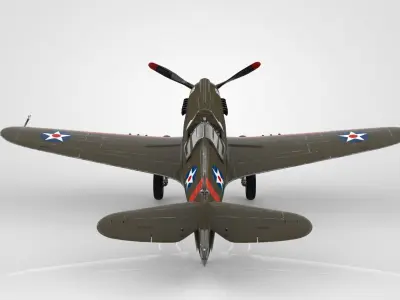 Curtiss P-40 Warhawk 3D model shop