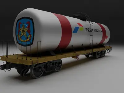 Railway tank Low-poly 3D model purchase
