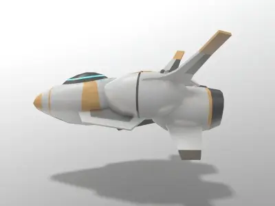 Sci-fi Space Aircraft SA-2 Low-poly 3D model