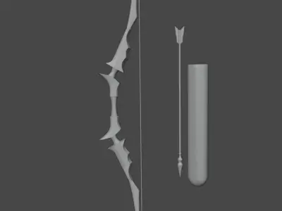 Bow and Arrow  Free low-poly 3D model