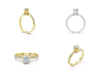 25 Engagements Rings CAD files 3dm Printable Jewelry  part 1 3D print model