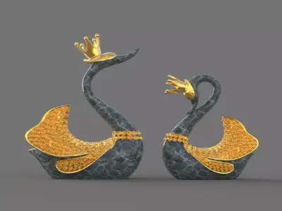 swan sculpture 3D model get