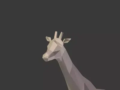 Low Poly Giraffe Figurine Free low-poly 3D model