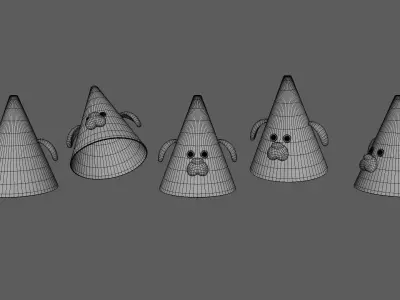 Funny Dog Birthday Hat  Low-poly 3D model