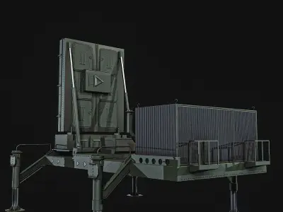 Radar military vehicle Low-poly 3D model