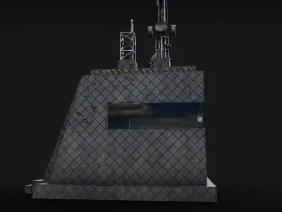Military Building Post Low-poly 3D model