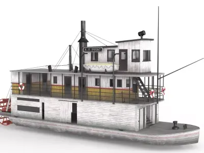 Old Ship 01 Low-poly 3D model