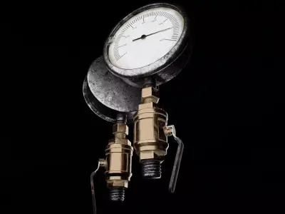 Manometer pressure guage regulator meter 3d model 3D model