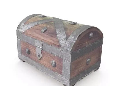 Chest 08 - Low and High Poly Versions Low-poly 3D model