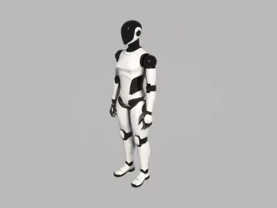 Futuristic Female Humanoid Robot  Sci-Fi Android Character Low-poly 3D model