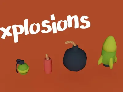 Toony Series - Tiny Guns - stylized weapon pack - 20 assets Low-poly 3D model