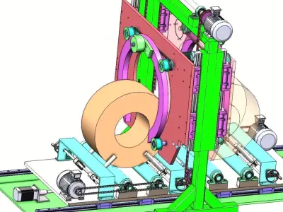 Horizontal Pipe Coil Wrapping Machine- Cable Wire Packing System 3D model