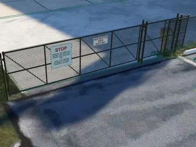 Perimeter Fencing set - US Style Black 3D model