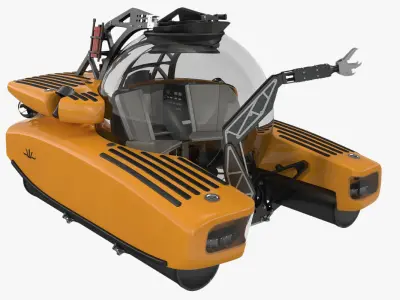 Triton 3300 Submarine Rigged 3D model