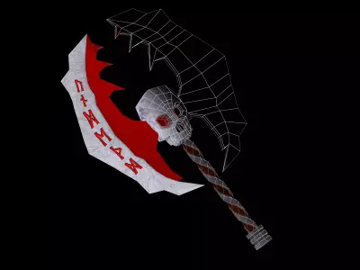 Undead Axe  Weapon  low poly  game ready Low-poly 3D model