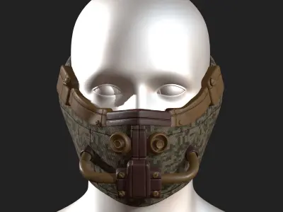Gas mask helmet 3d model military  Low-poly 3D model
