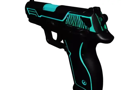 Futuristic SciFi Pistol Game Asset 3D model