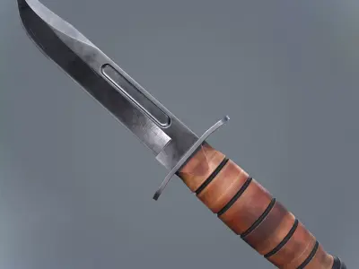 Knife Low-poly 3D model military Low-poly 3D model