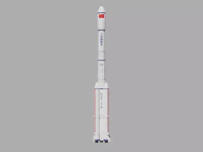Long March 7A launch vehicle --- Blend-FBX 3D model
