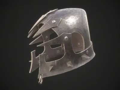 Orc Helmet 05 Low-poly 3D model