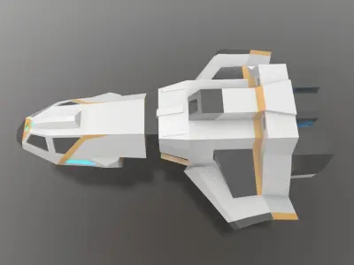 Sci-fi Space Aircraft SA-4  Low-poly 3D model