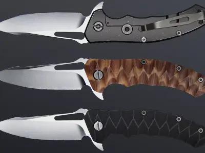 Folding knife Low-poly 3D model