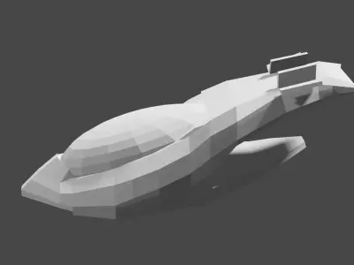 spaceship hunter Low-poly 3D model