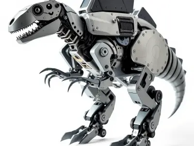 Futuristic Robotic Dinosaur Model Pack Low-poly 3D model get