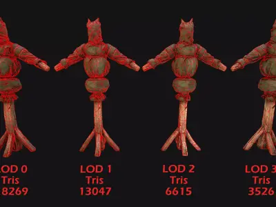 Medieval Military Training Dummy Wooden Low-poly 3D model