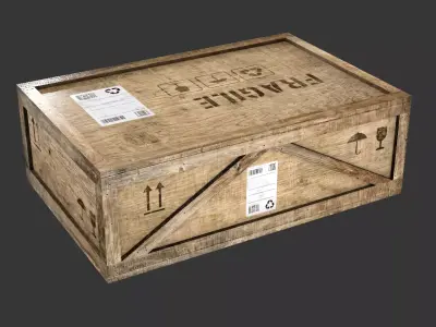 wooden crate PBR 4K Low-poly 3D model 2