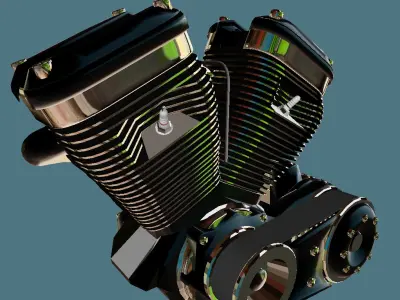 V-twin 3D model