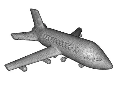 Classic Cartoon Aeroplane Low-poly 3D model