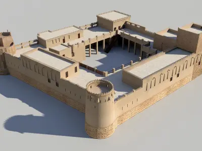 Sharjah Fort  Low-poly 3D model