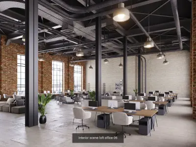 Interior office scene VOL 01 3D Model Collection