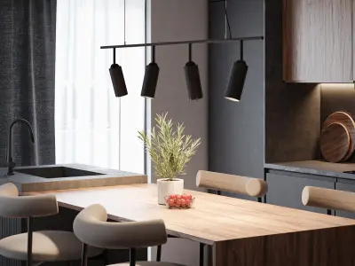 Modern apartment interior 3D model buy