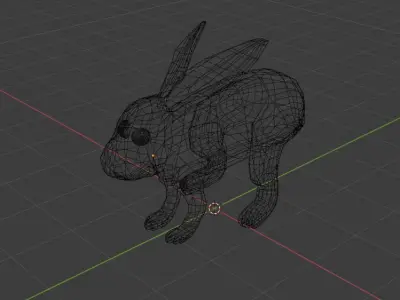 Low Poly Rabbit in grassy field Low-poly 3D model