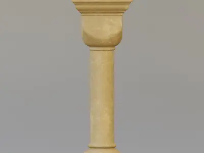 Cushion capital column Low-poly 3D model