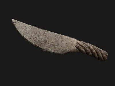 Knife Metal Rope Low-poly 3D model