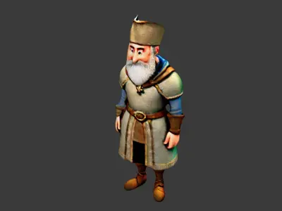 Old King Low-poly 3D model