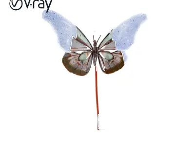 Butterfly Model Pack with Detailed Wing Texture Low-poly 3D model