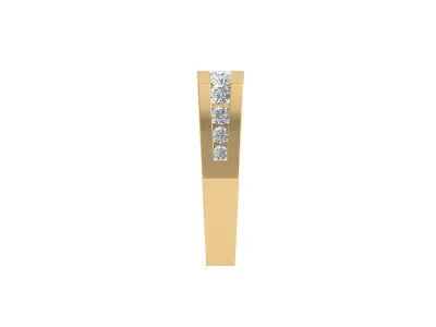 Solitaire Wedding Band 3D print model 16