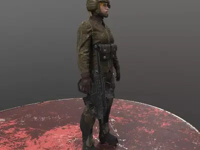 Futuristic Female Low-poly 3D model